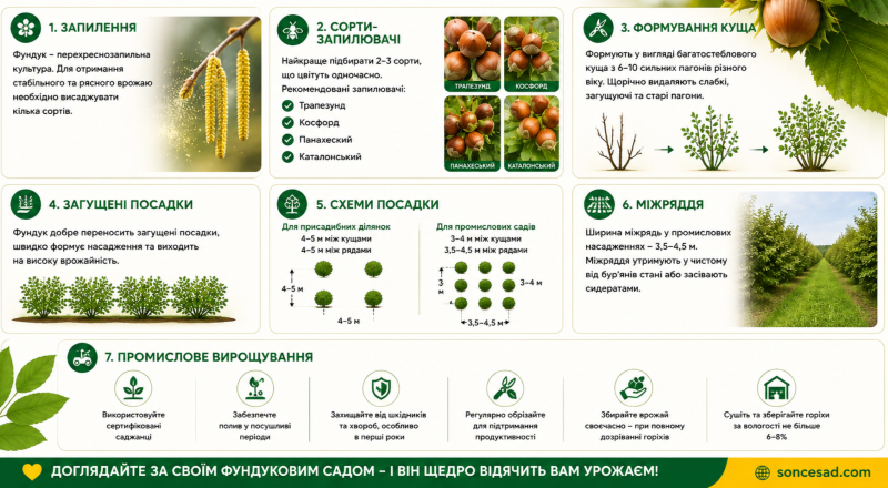 Особливості вирощування фундука