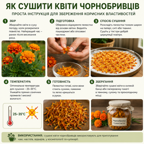как сушить бархатци