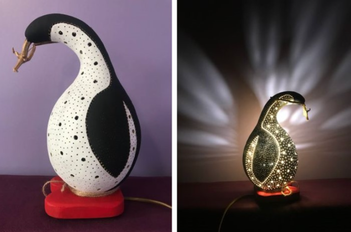 світильники з лагенарії виготовляє Ольга Сергієнко