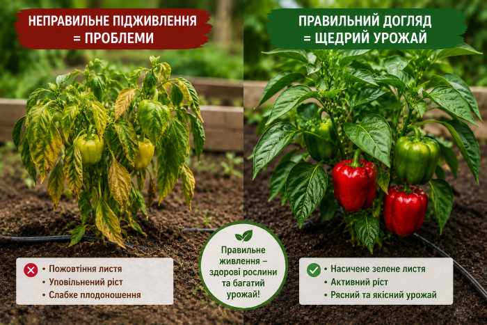Помилки в підживленні перцю призводять до проблем