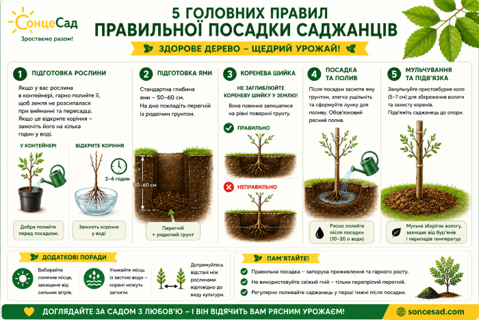 правила посадки саженцев