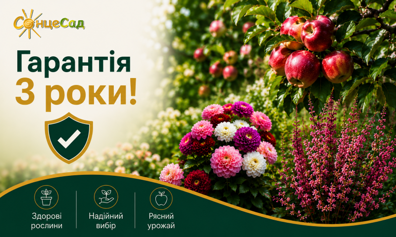 Саджанці мають гарантію 3 роки
