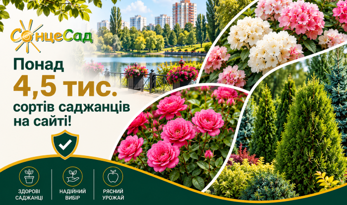 Более 4,5 тысяч сортов саженцев от &laquo;СонцеСад&raquo; &mdash; декоративные кусты, роскошные розы, хвойные и плодово-ягодные растения для вашего сада!